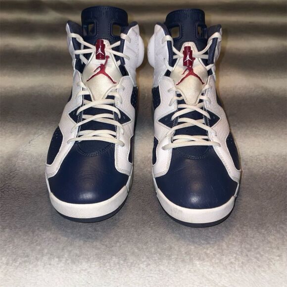 🚫SOLD🚫 Air Jordan 6 Retro Olympic 2024 White, Varsity Red, Midnight Navy - Picture 4 of 9